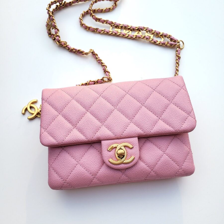 New CHANEL Pick me Up Pink Caviar Chain Waist Belt Bag | Studio Nafay