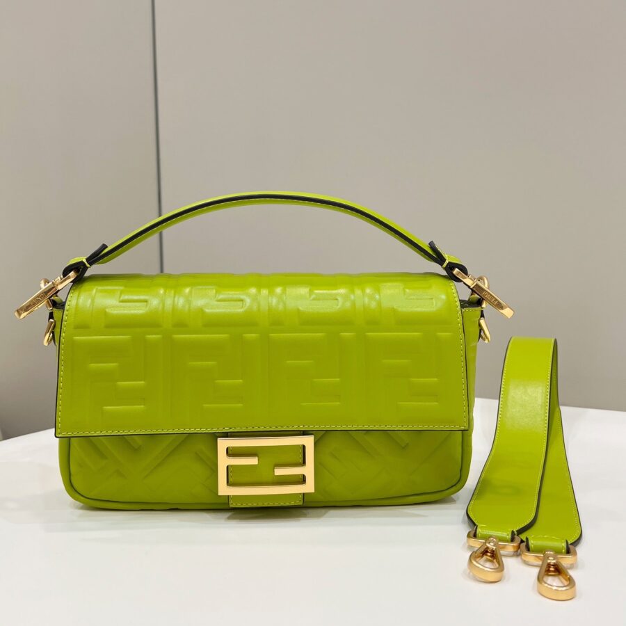 Baguette 27cm Fluorescent green Lambskin Gold Hardware | Studio Nafay