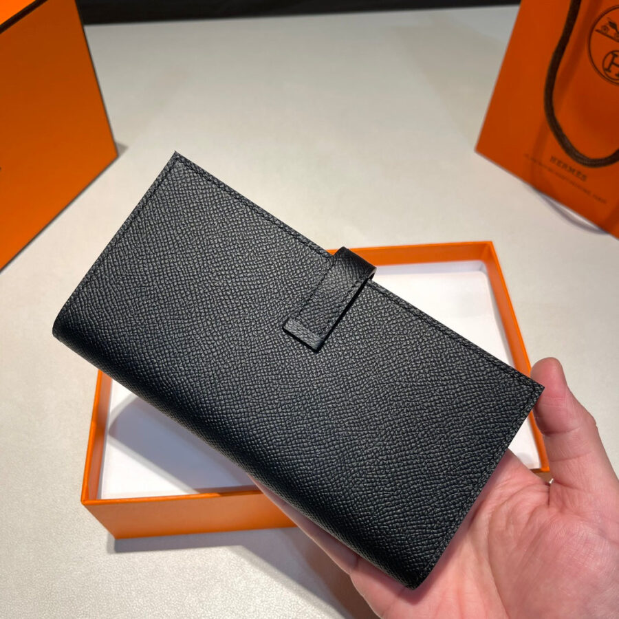 HM BEARN WALLET 17.5 BLACK EPSOM GOLD HARDWARE | Studio Nafay