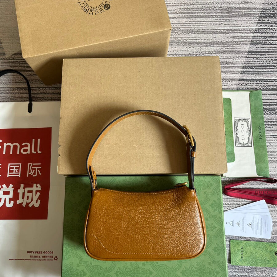 APHRODITE MINI 21 SHOULDER BAG IN CARAMEL BROWN CALFSKIN | Studio Nafay