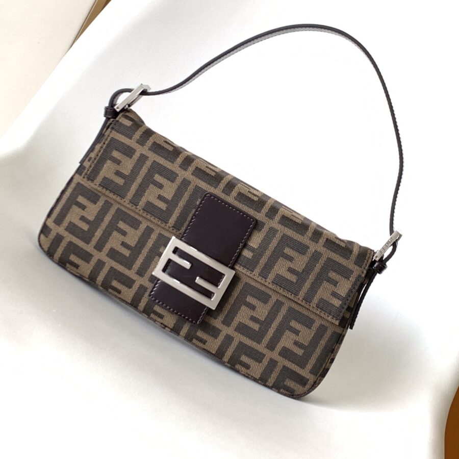 Fend Baguette 27 Shoulder Bag Brown FF Jacquard Fabric Bag Shw | Studio Nafay