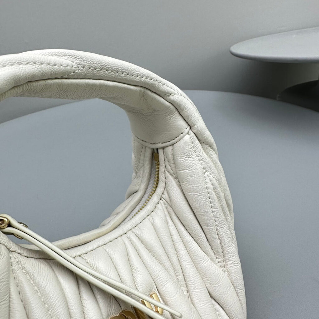 MINI HOBO 17 BAG IN WHITE LAMBSKIN - Product Image 2