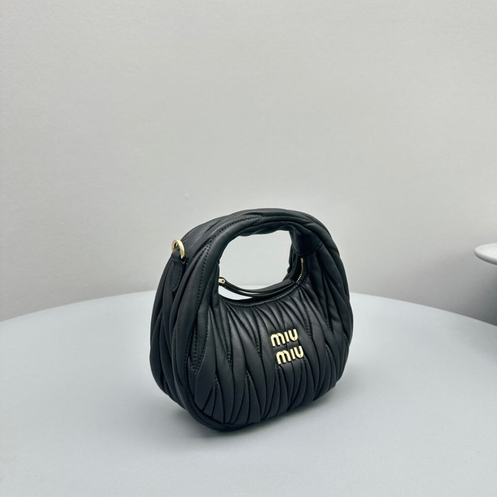 MINI HOBO 17 BAG IN BLACK LAMBSKIN - Product Image 2