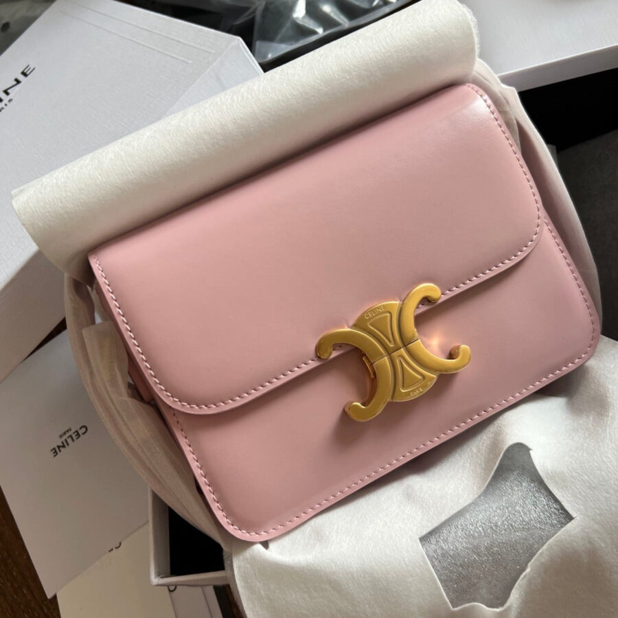 TEEN TRIOMPHE 18 PINK CALFSKIN GOLD HARDWARE | Studio Nafay