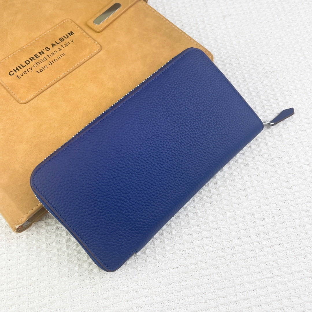 HM SILK’IN HOLED CLASSIC WALLET 20 COBALT GRAINED CALFSKIN