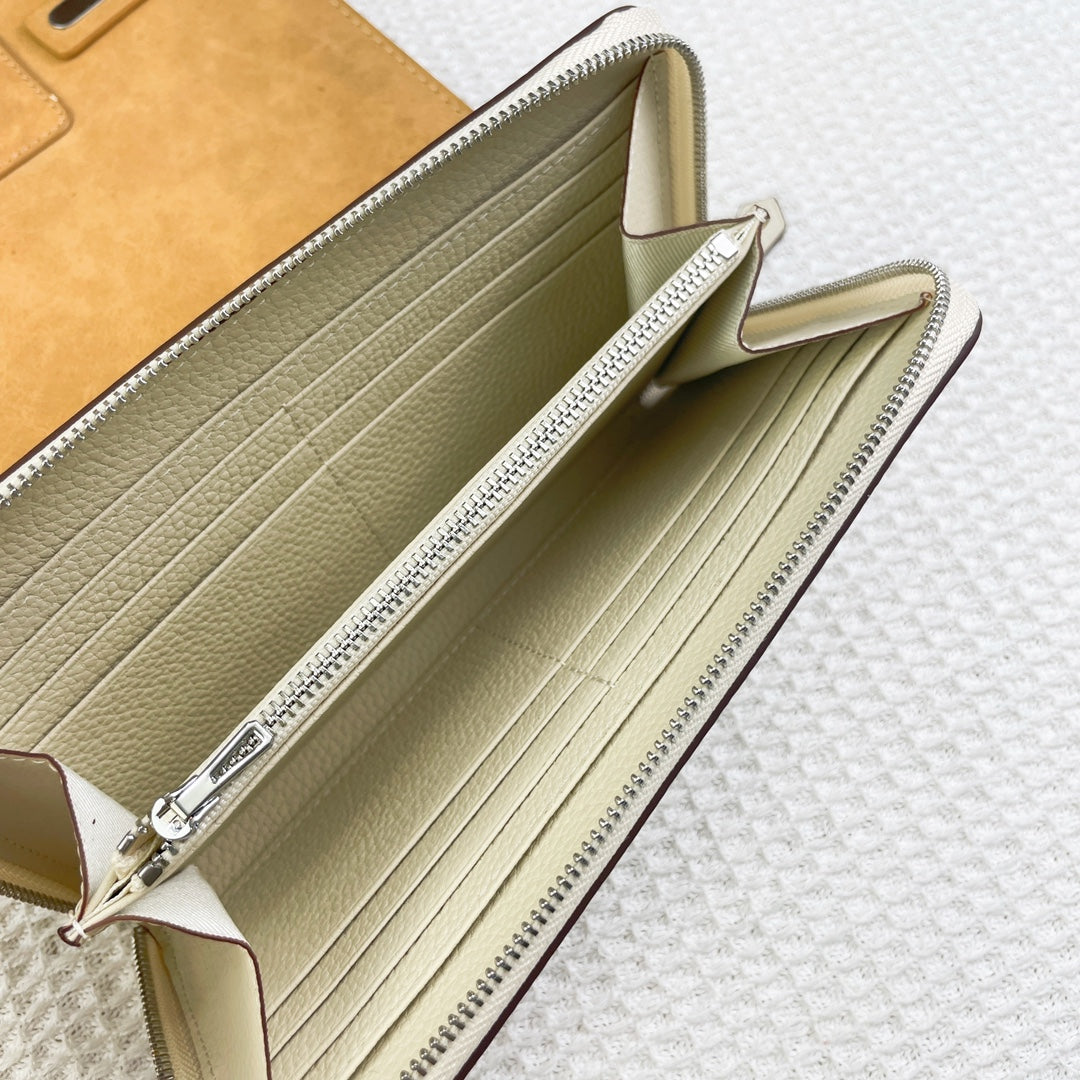 HM SILK’IN CLASSIC WALLET 20 WHITE GRAINED CALFSKIN