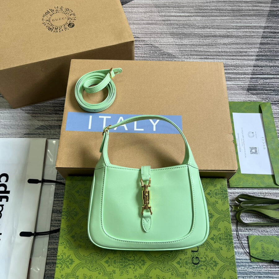 GG JACKIE MINI 19 SHOULDER BAG IN LIGHT GREEN CALFSKIN | Studio Nafay