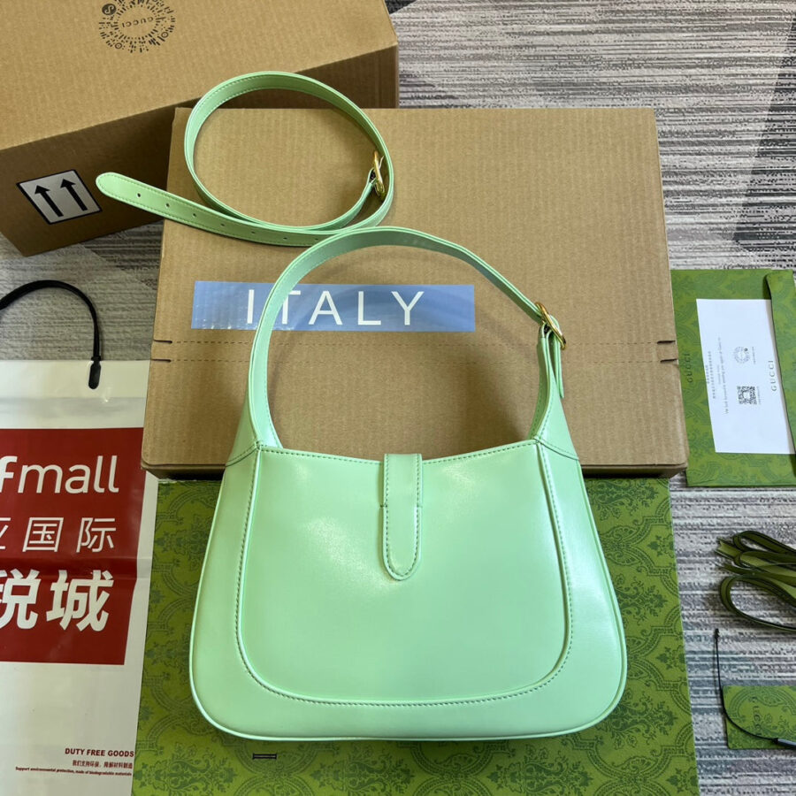 GG JACKIE SMALL 28 SHOULDER BAG IN LIGHT GREEN CALFSKIN | Studio Nafay