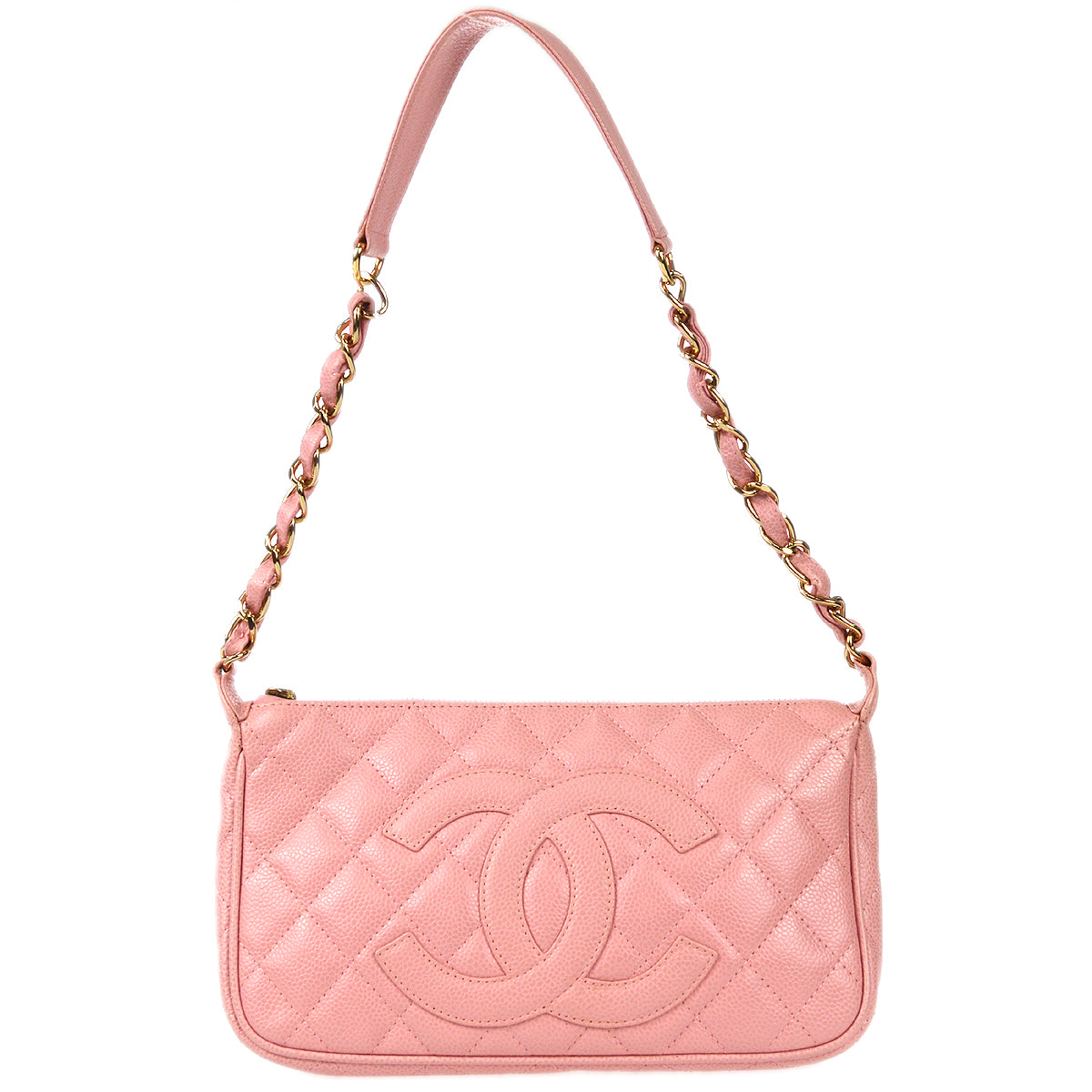 CHANEL Chain Handbag Pink Caviar 68193