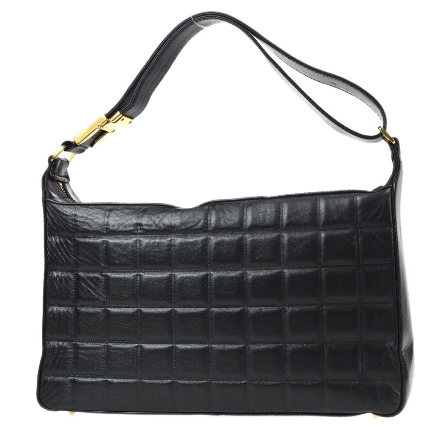 CHANEL Choco Bar Shoulder Bag Black Lambskin 78152 | Studio Nafay