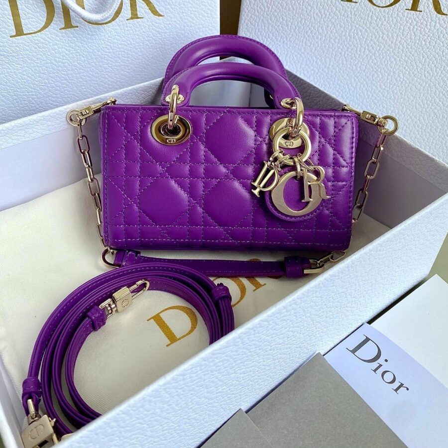 MINI D-JOY BAG 17 IN VIOLET PURPLE LAMBSKIN | Studio Nafay