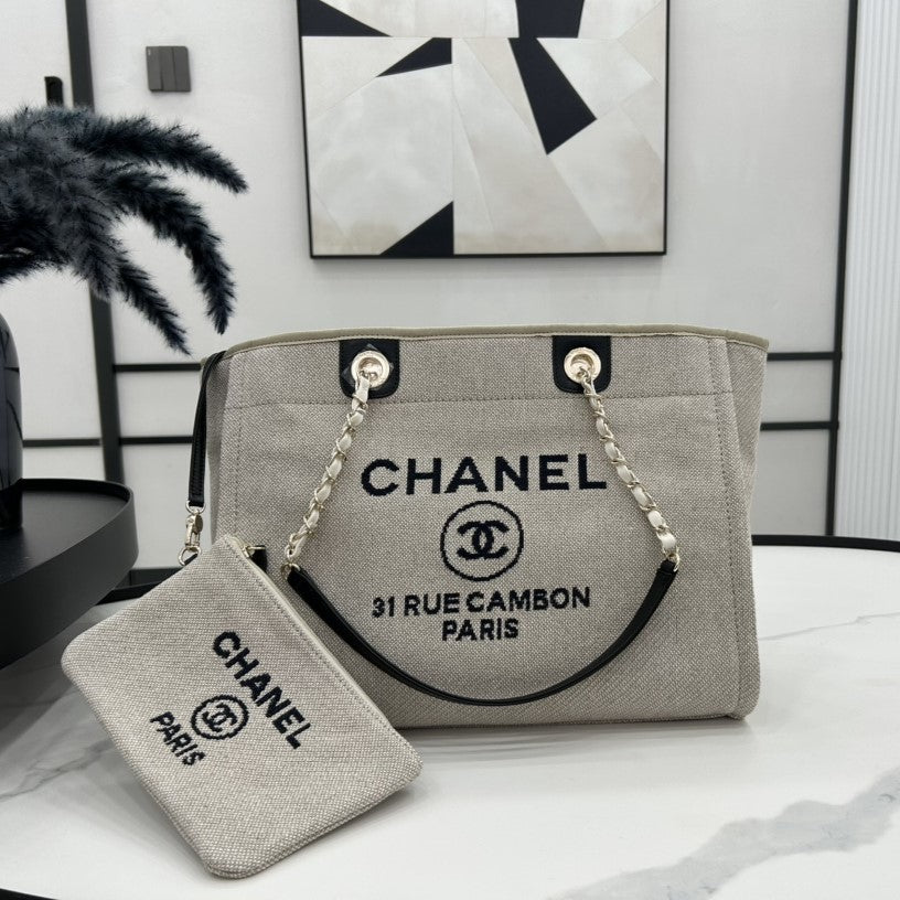 Chanel Deauville gold bag – front view