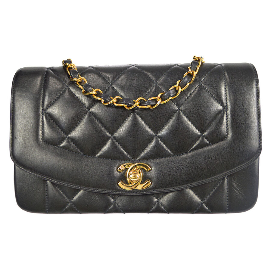 Chanel Diana Small Lambskin Black Shoulder Bag | Studio Nafay