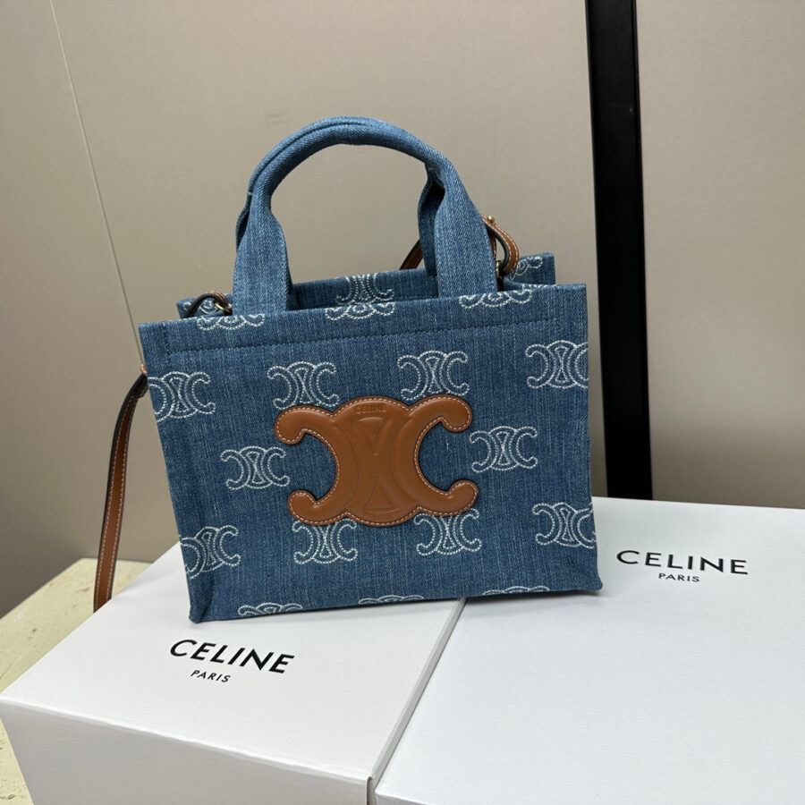 SMALL CABAS THAIS BLUE DENIM 25 | Studio Nafay