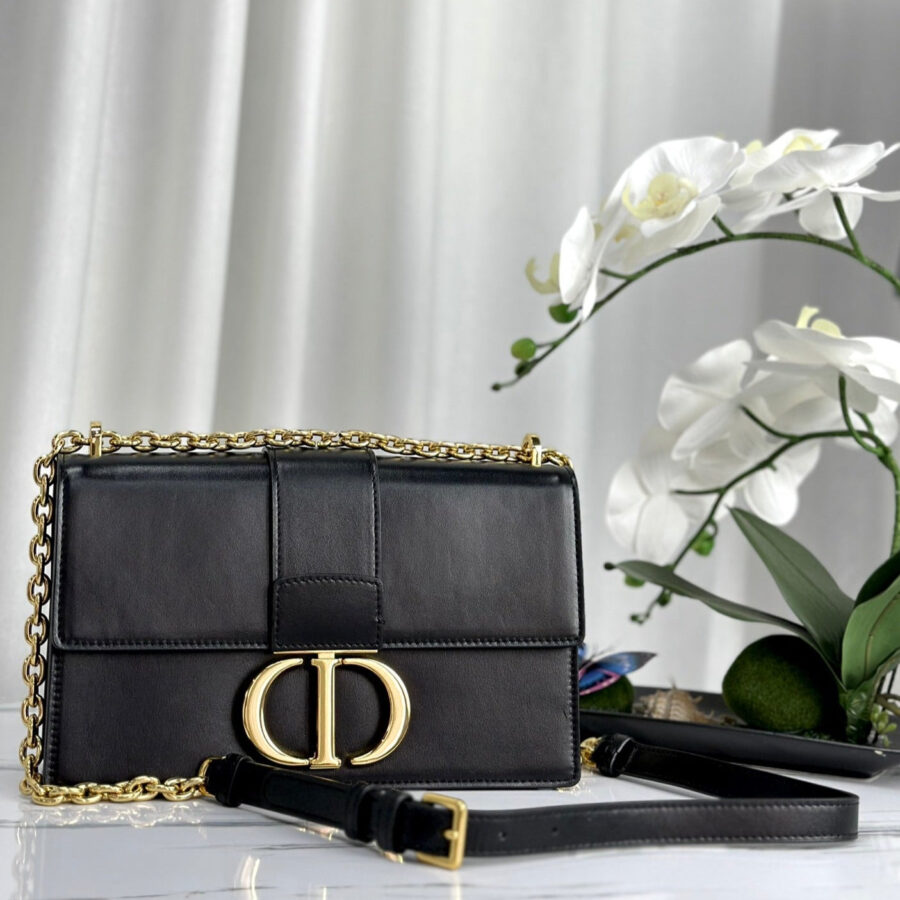 MONTAIGNE 25 BAG IN BLACK CALFSKIN | Studio Nafay