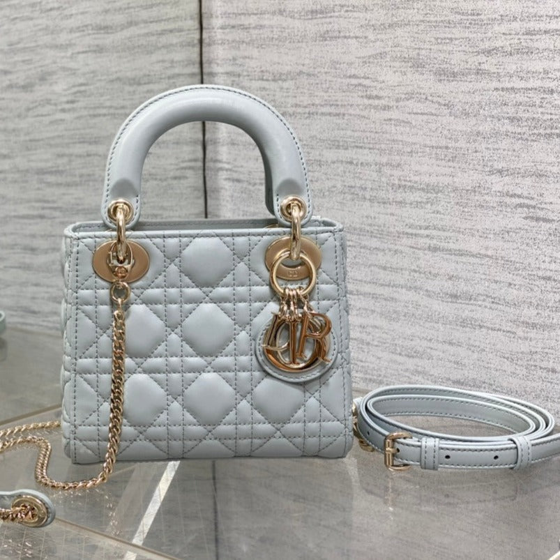 mini lady 17 marian blue lambskin | Studio Nafay