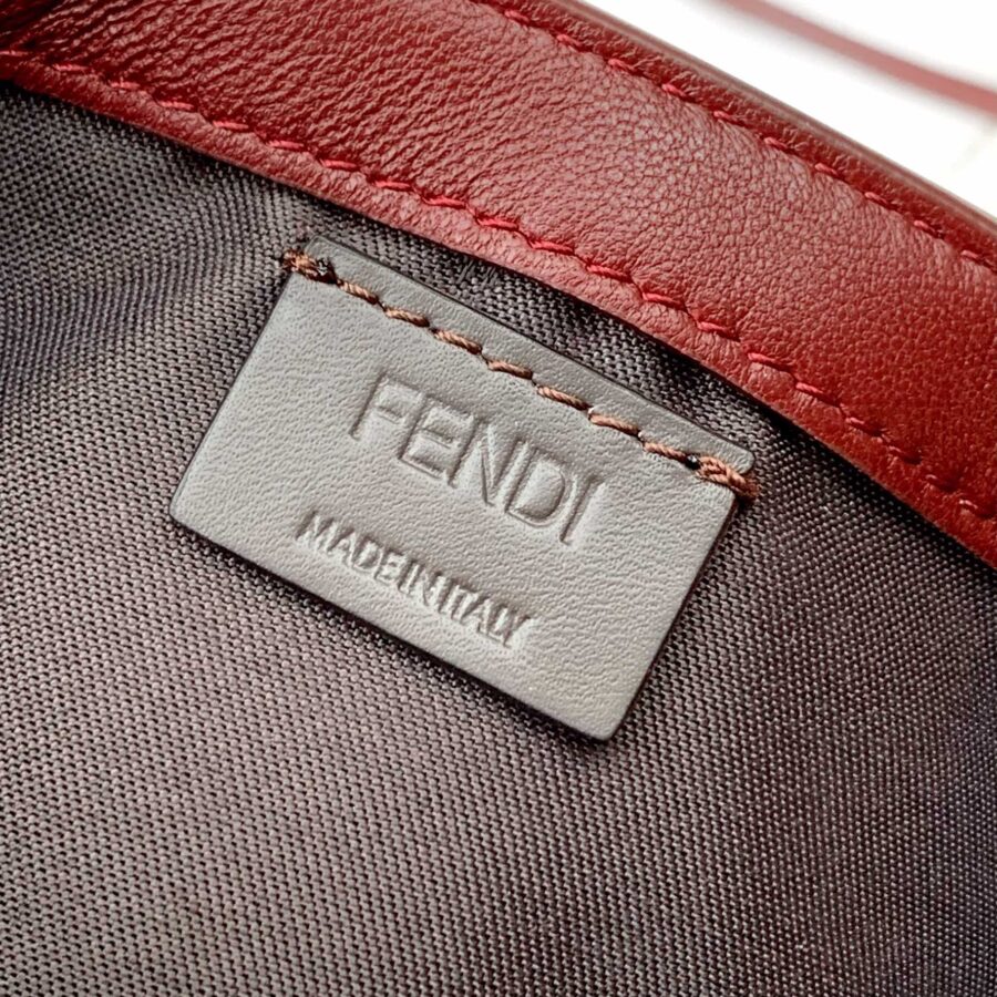 Mini Baguette Bag 20 With FF Motif Burgundy Leather Ghw | Studio Nafay