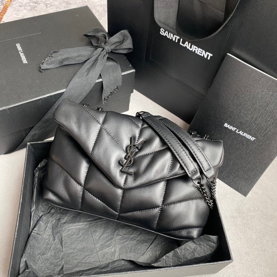 LOULOU MINI 23 ALL BLACK QUILTED LEATHER | Studio Nafay