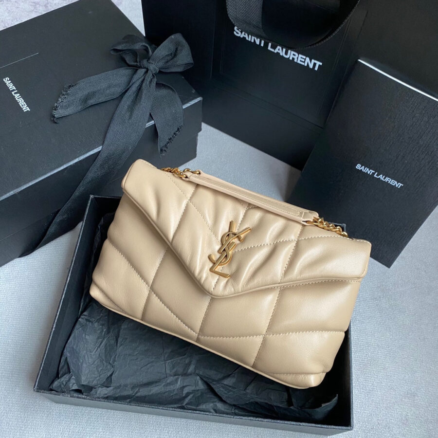 LOULOU MINI 23 CREAM QUILTED GOLD HARDWARE | Studio Nafay