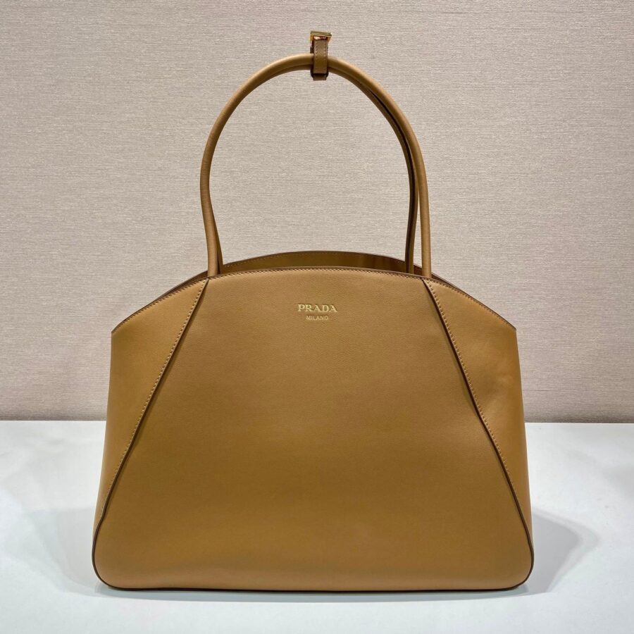 ELEGANT TOTE BAG 40 IN CIDER BROWN SMOOTH CALFSKIN | Studio Nafay