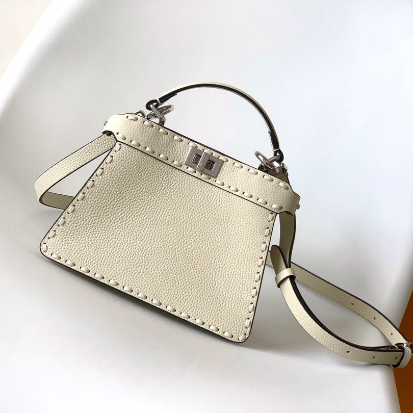 Peekaboo ISeeU Petite 20 Bag Ivory Leather Shw | Studio Nafay