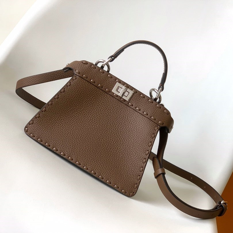 Peekaboo ISeeU Petite 20 Bag Chocolate Leather Shw | Studio Nafay