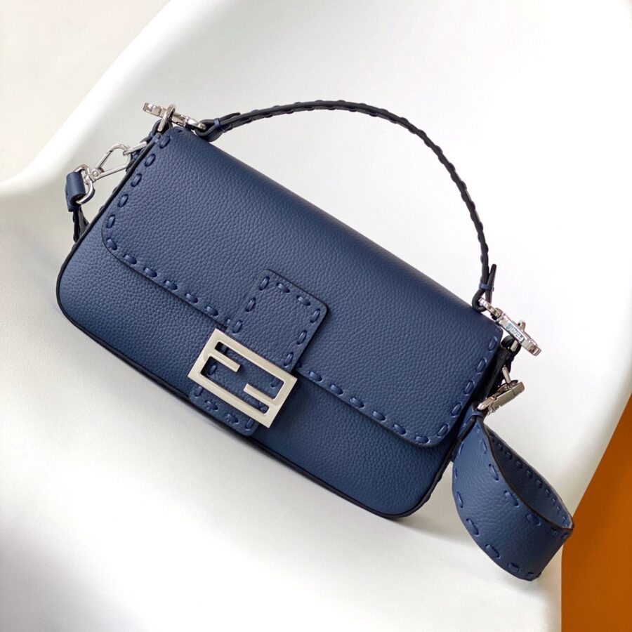 Fend Baguette 27 Bag Dark Blue Calfskin Shw | Studio Nafay