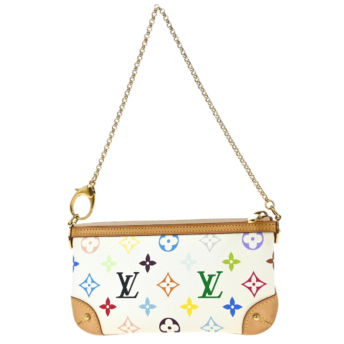 Louis Vuitton White Multicolor Pochette Milla MM Handbag