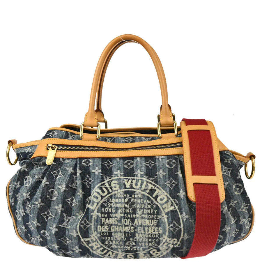 Louis Vuitton Blue Monogram Denim Cabas Raye GM 2way Shoulder Handbag | Studio Nafay