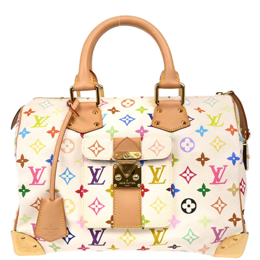 Louis Vuitton White Monogram Multicolor 30 Handbag | Studio Nafay