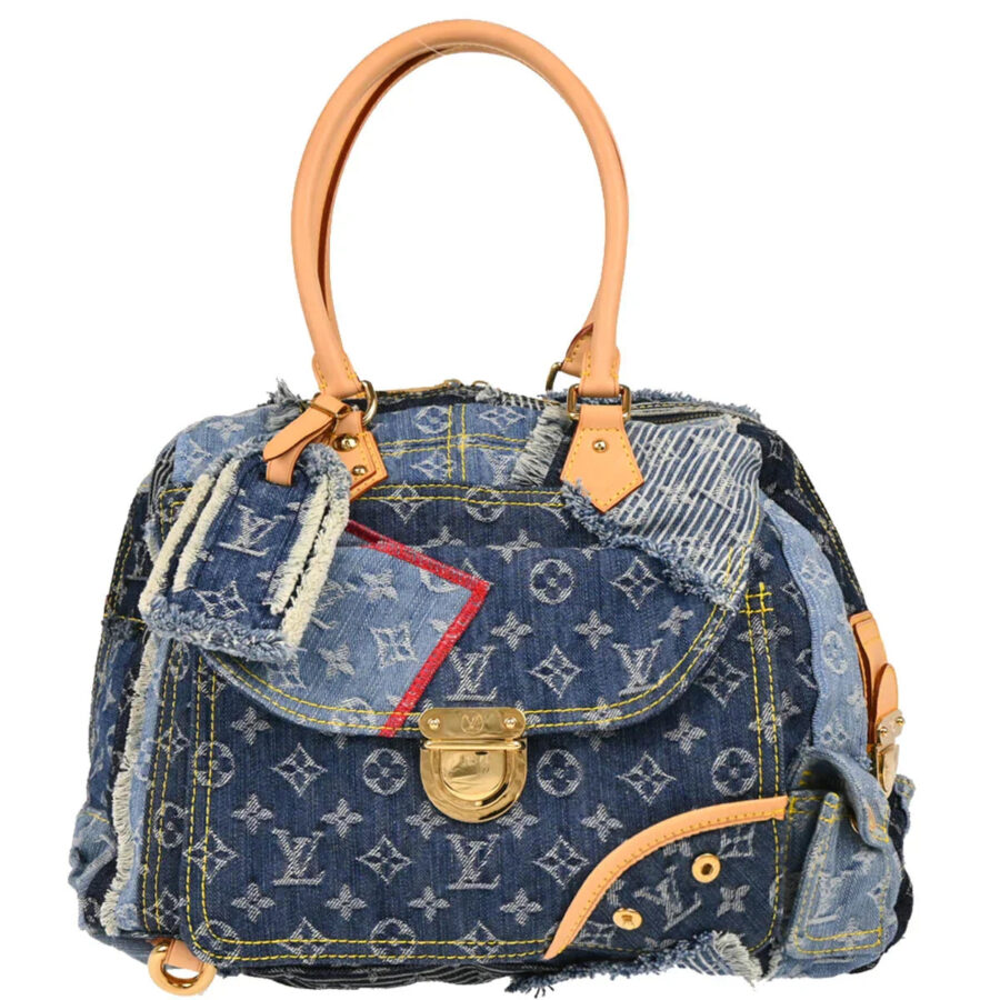 Louis Vuitton Monogram Denim Patchwork Bowly Shoulder Bag | Studio Nafay