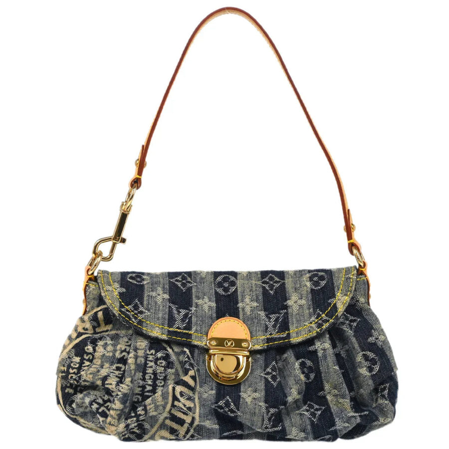 Louis Vuitton Blue Monogram Denim Mini Pleaty Raye Handbag | Studio Nafay