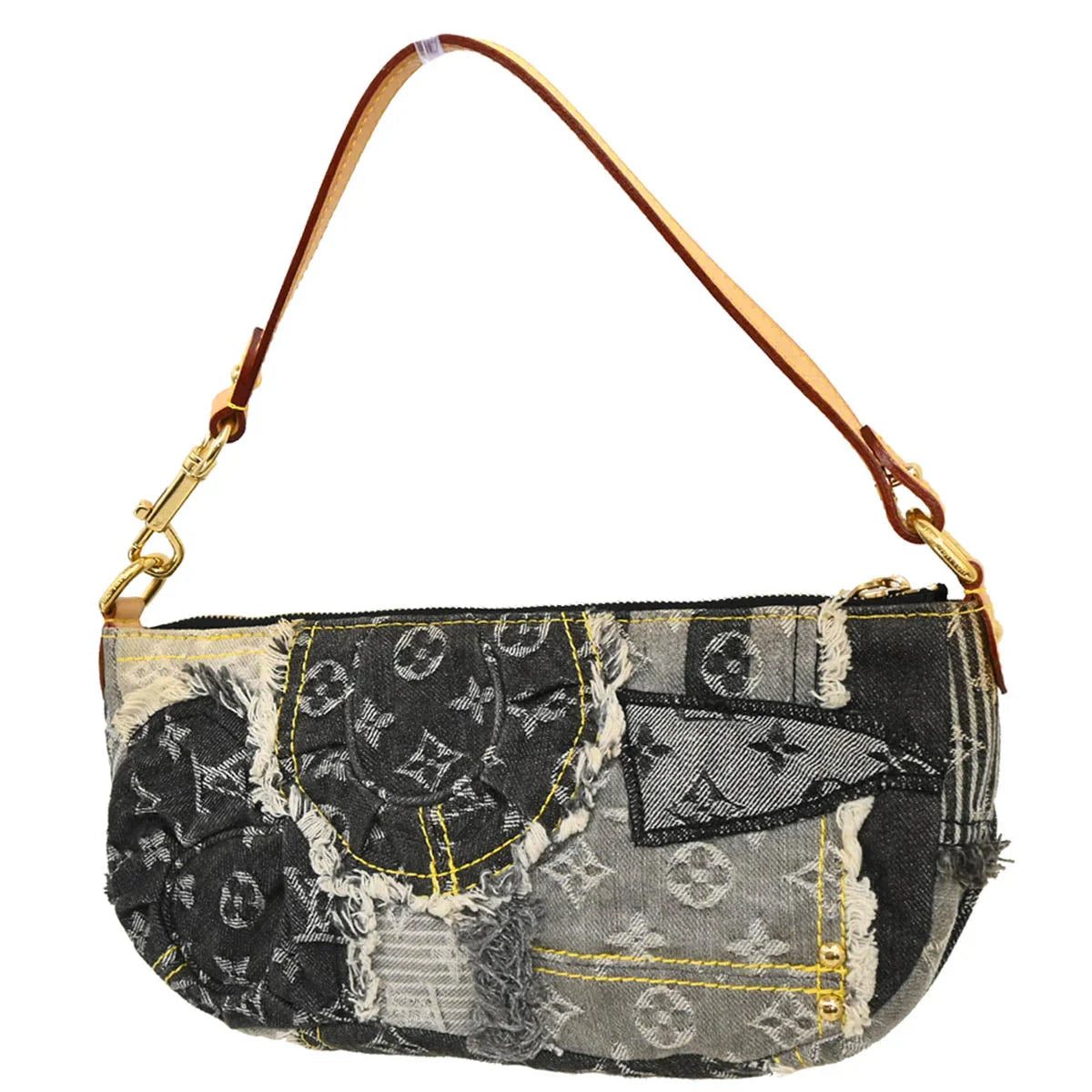 Louis Vuitton Gray Monogram Denim Patchwork Pouchy Handbag