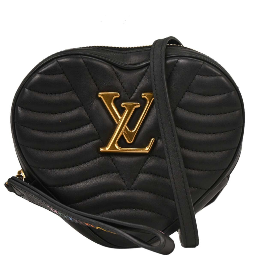 Louis Vuitton Black New Wave Heart Clutch Shoulder Bag | Studio Nafay