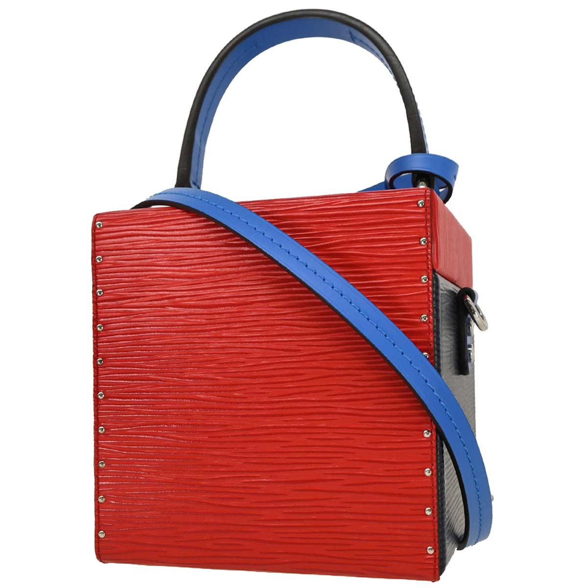 Louis Vuitton Navy Red Epi Bleecker Box Handbag