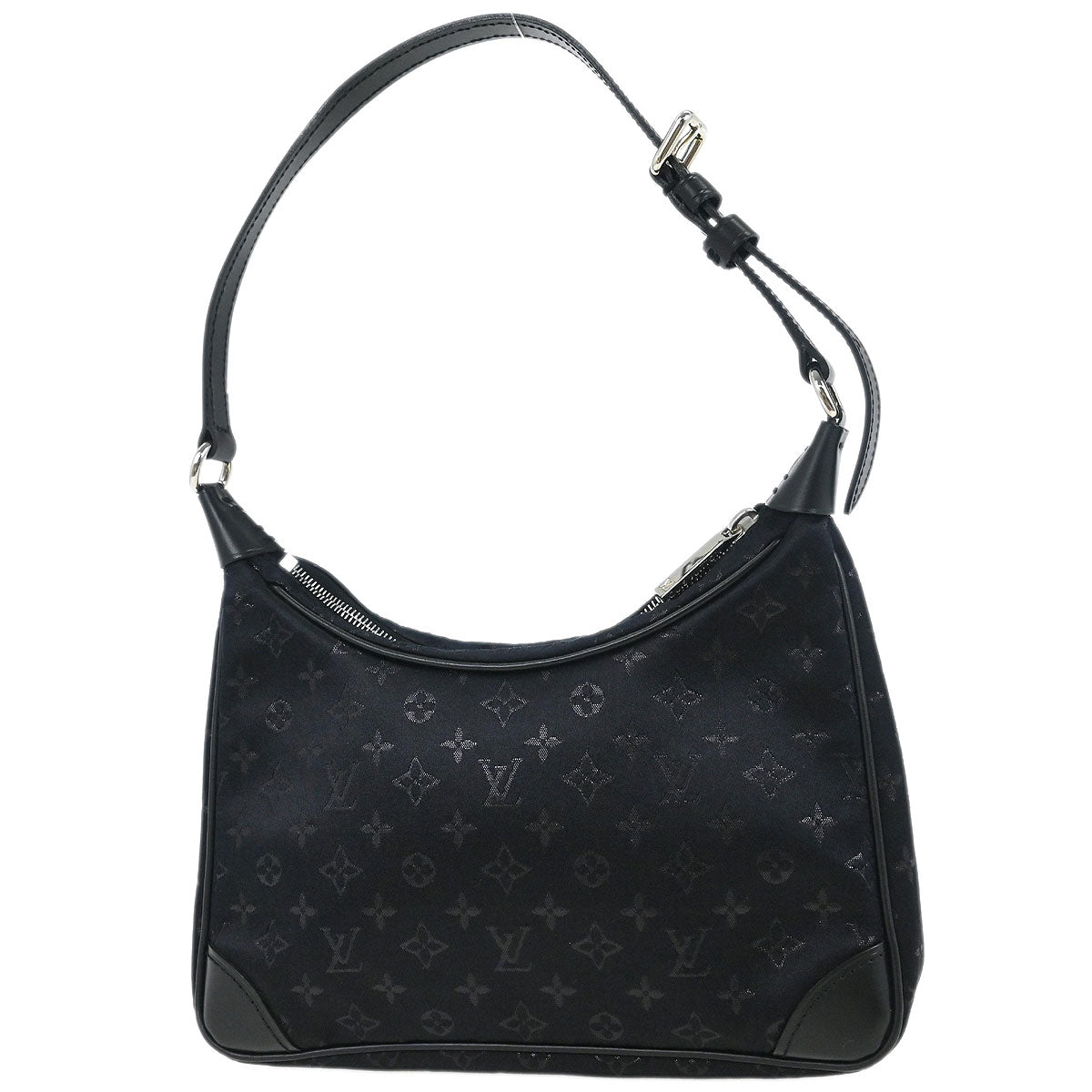 Louis Vuitton Black Monogram Satin Little Boulogne Handbag