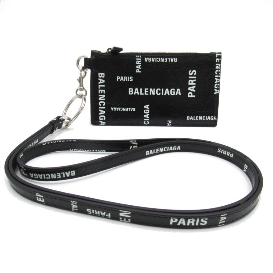 Balenciaga Leather Strap Keyring Card Case | Studio Nafay