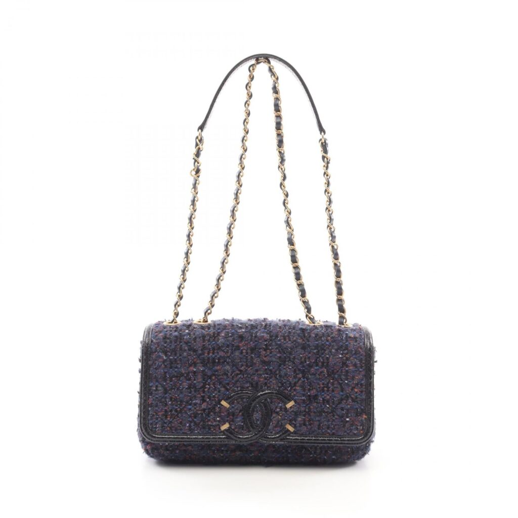 Chanel CC Filigree Fabric Exotic Leather Shoulder Bag | Studio Nafay