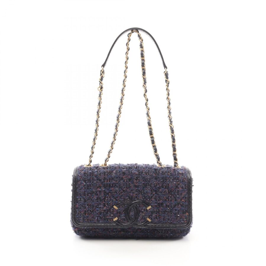Chanel CC Filigree Fabric Exotic Leather Shoulder Bag | Studio Nafay