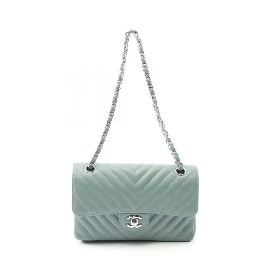 Chanel Chevron V Stitch W Flap Lambskin Shoulder Bag | Studio Nafay