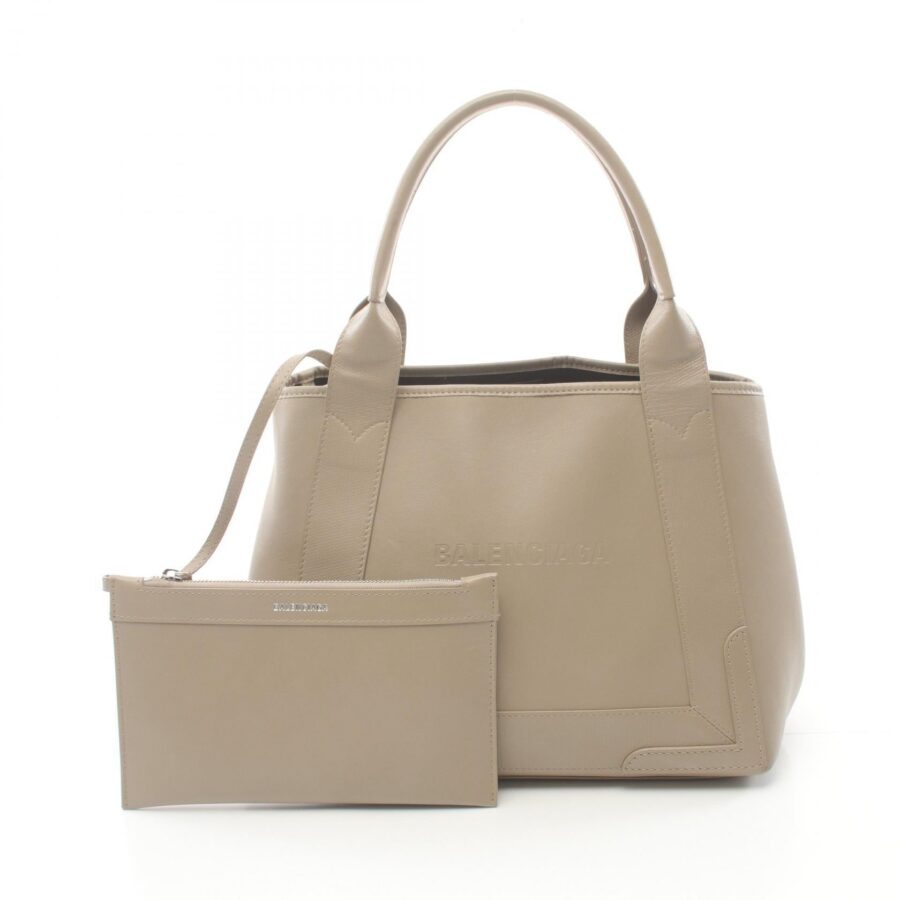 Balenciaga Navy Cabas S Leather Tote Bag | Studio Nafay