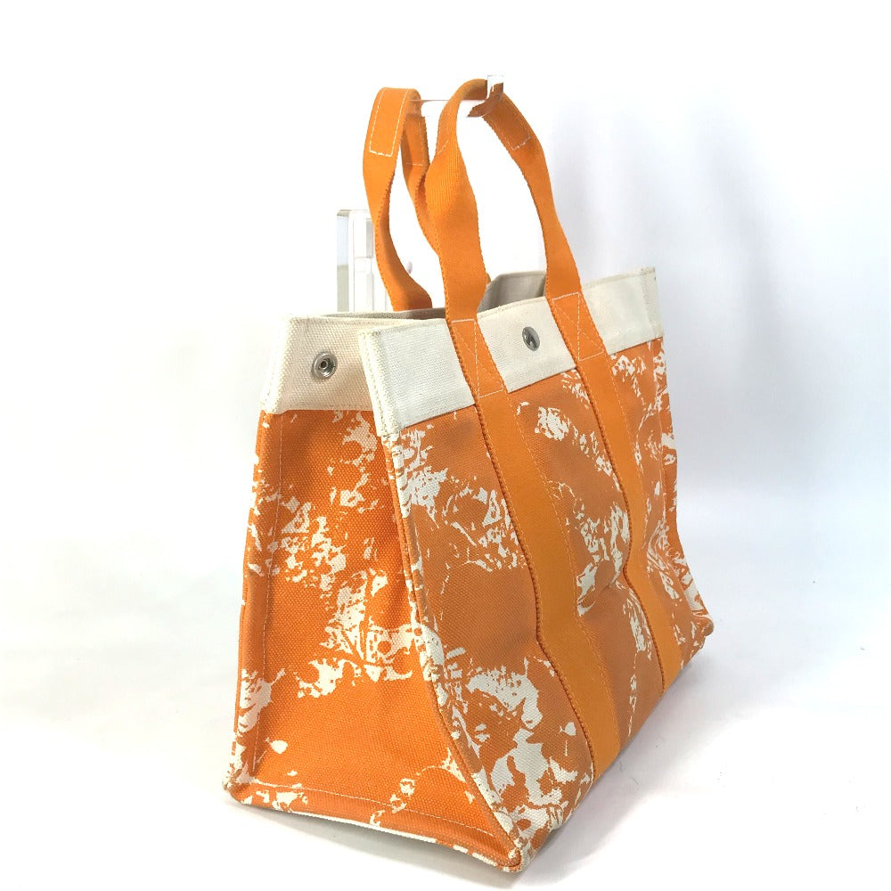 HERMES Tote Bag canvas Orange Handbag Bora Bora PM Cheval Spries Women