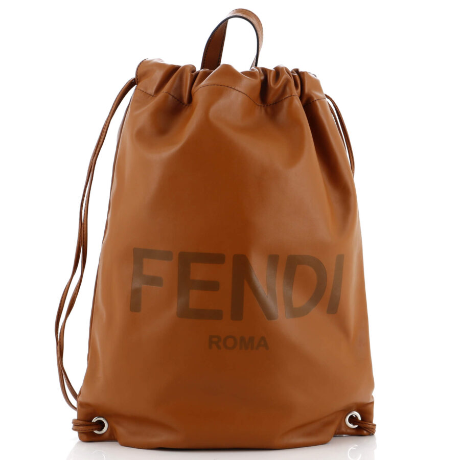 Logo Drawstring Backpack Leather | Studio Nafay