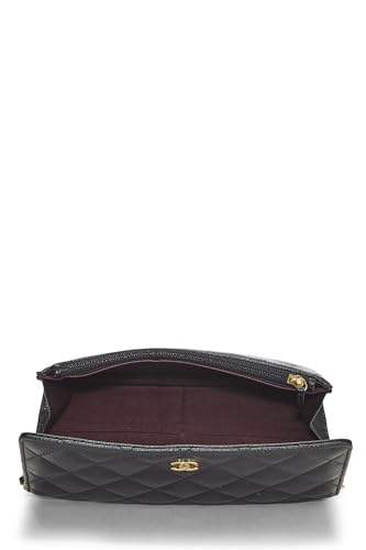 Chl, Black Caviar Classic Quilted Wallet On Chain (WOC), Black | Studio Nafay