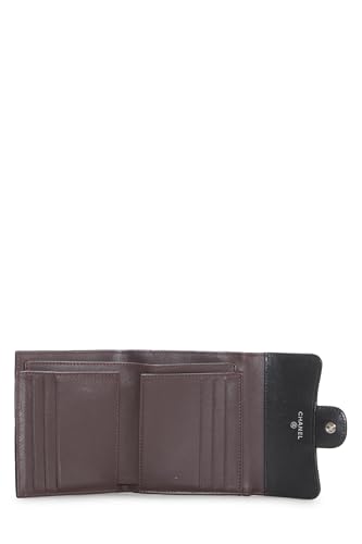 Chl, Black Quilted Lambskin Classic Flap Compact Wallet, Black | Studio Nafay