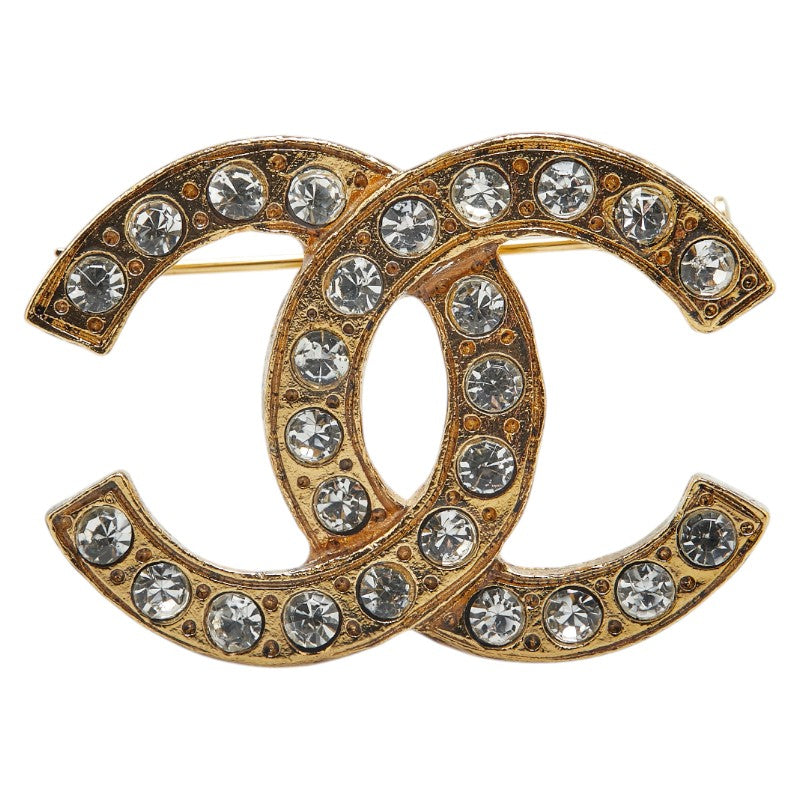 Chanel Gold Plated Coco Mark Rhinestone Brooch Classic Flap Tote | Studio Nafay