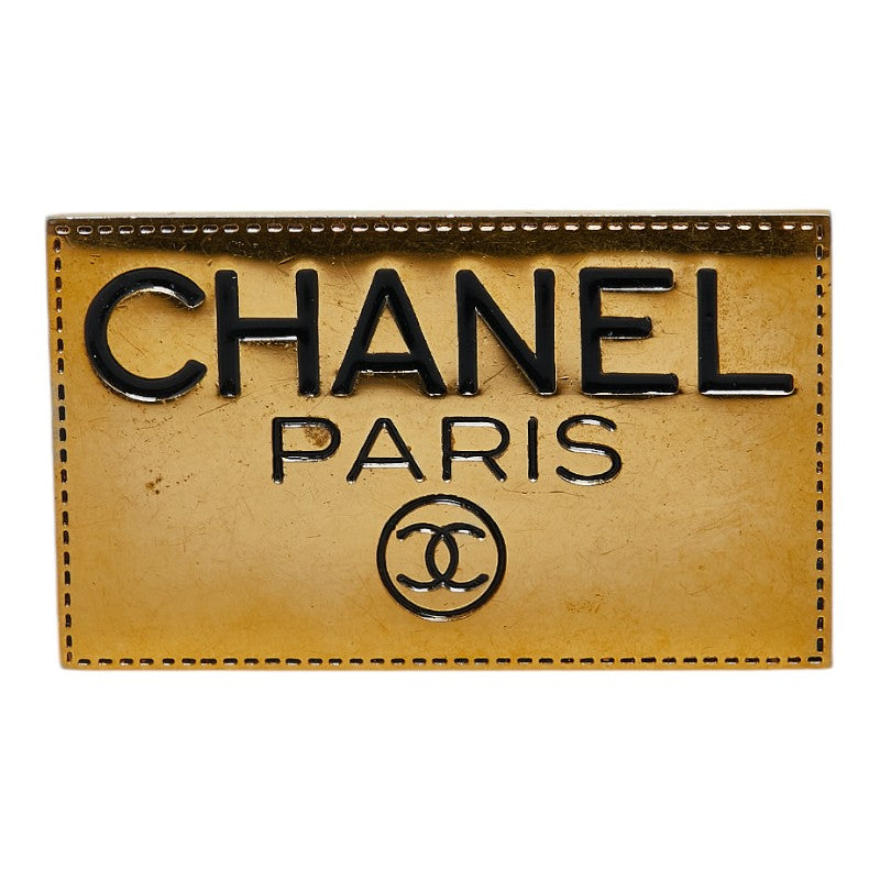 Chanel Gold Plated Logo Plate Coco Mark Brooch Classic Flap Tote | Studio Nafay