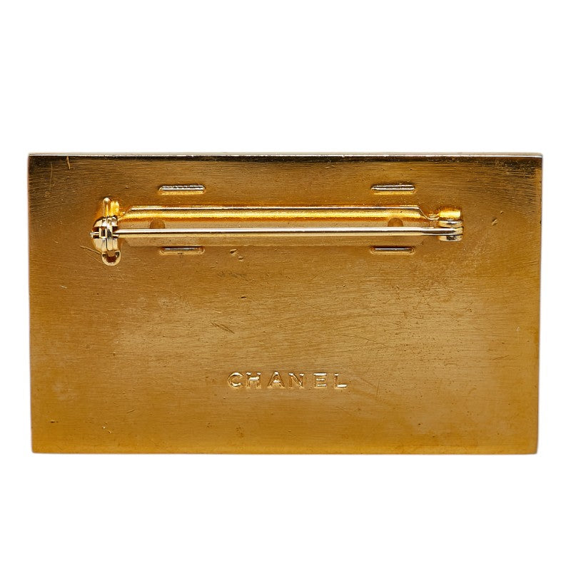 Chanel Gold Plated Logo Plate Coco Mark Brooch Classic Flap Tote