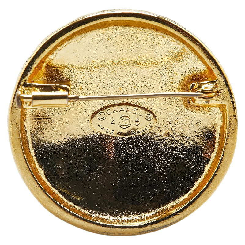 Chanel Gold-Plated Coco Mark Matelasse Brooch Classic Flap Tote