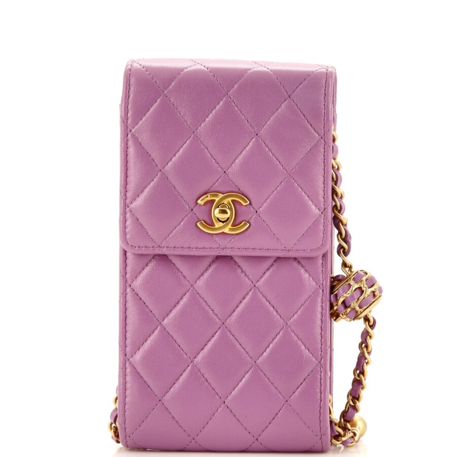 CHANEL Pearl Crush Phone Holder Crossbody Bag Quilted Lambskin | Studio Nafay